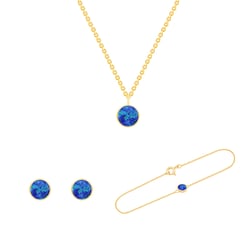 Zlatý set šperkov s modrými opálmi Chastity