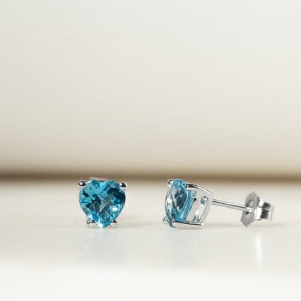 Zlaté náušnice so srdiečkovými topásmi Hettia