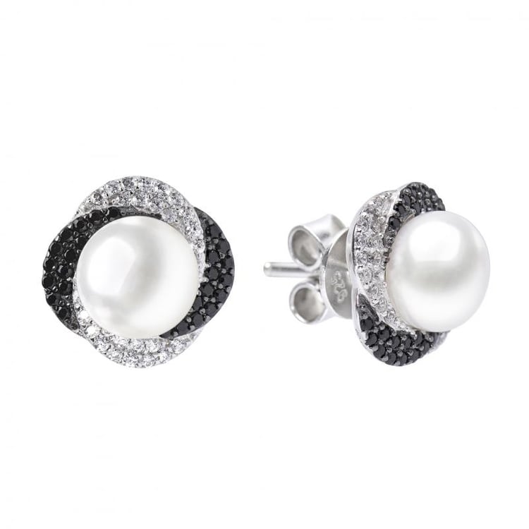 Strieborné perlové náušnice