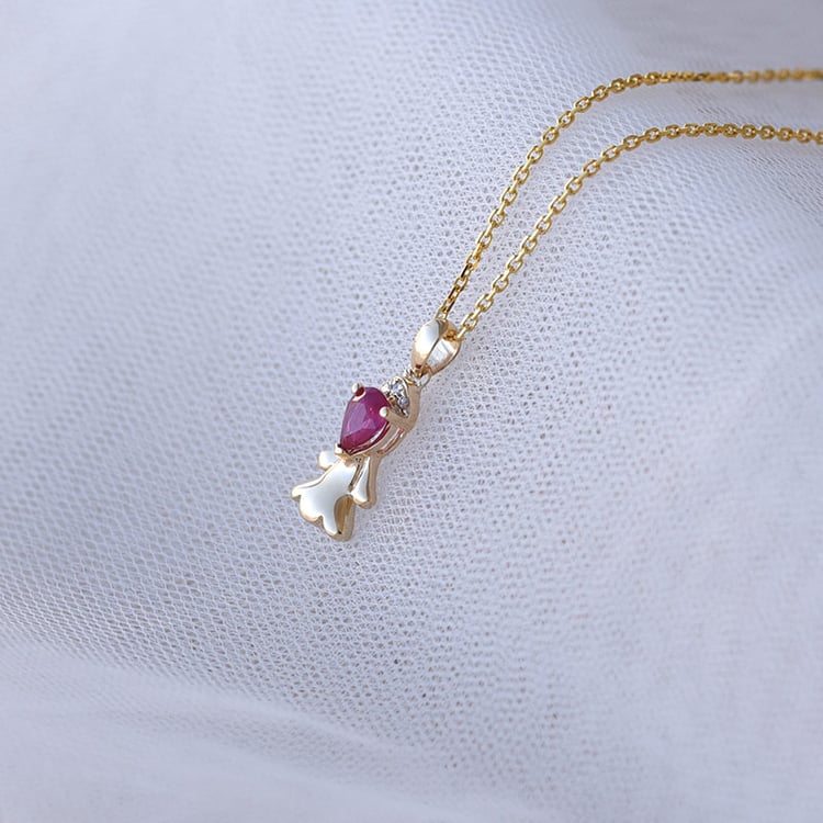 Zlatý rubínový náhrdelník 67128