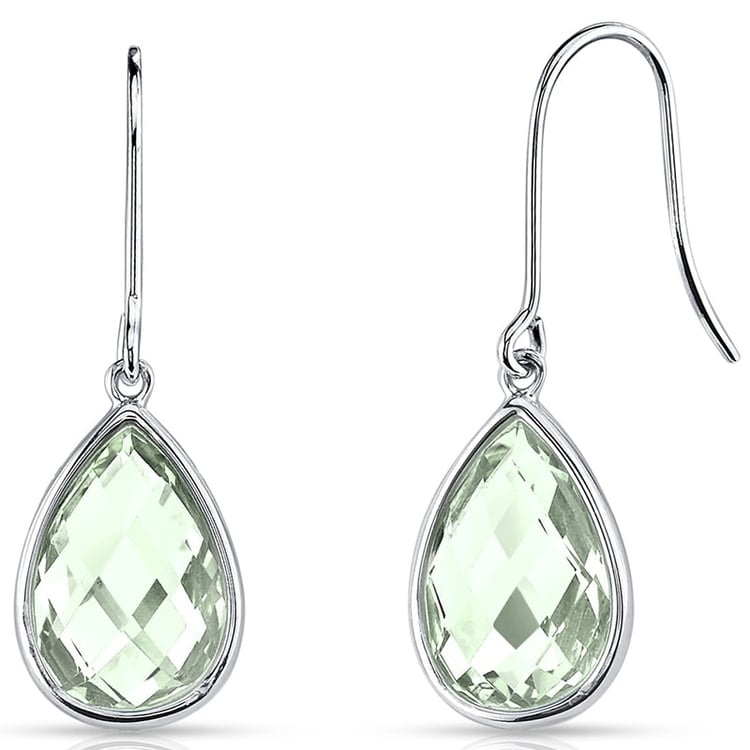 Zlaté visiace náušnice s ametystmi Kylee