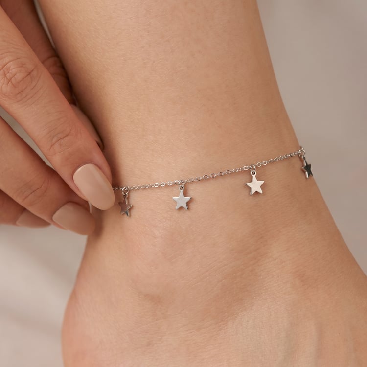 Strieborný minimalistický náramok na nohu Josseline 167077