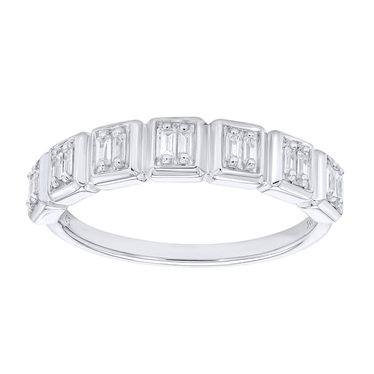 Half-eternity prsteň zo zlata s prírodnými baguette diamantmi Faheem