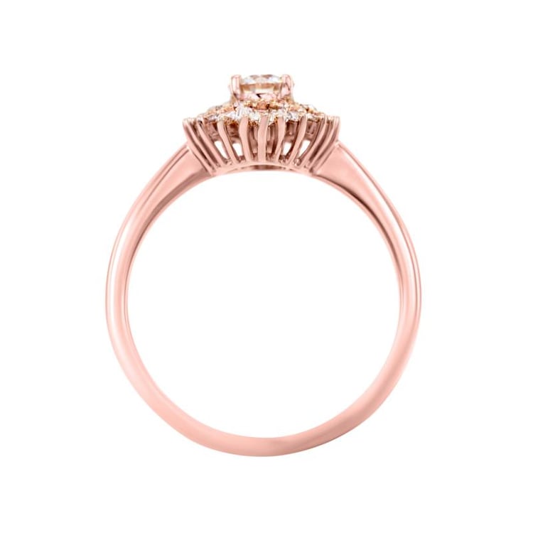 Prsteň zo zlata s moissanitom a diamantami 24440