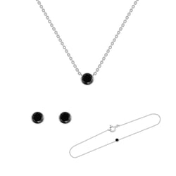 Minimalistický set šperkov s čiernymi diamantmi Jett
