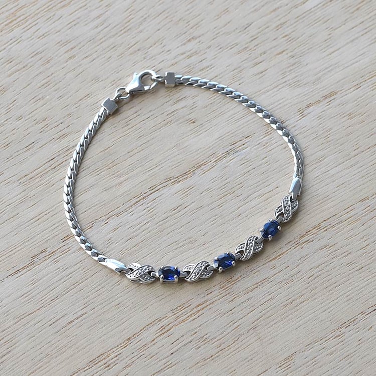 Zafírový strieborný náramok 68959