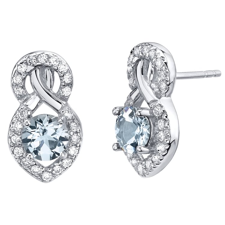 Elegantné strieborné náušnice s akvamarínmi Macsen