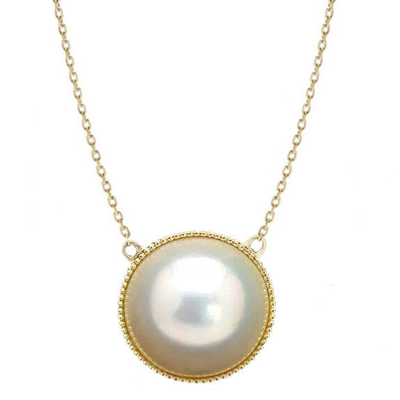 Zlatý náhrdelník s mabe perlou Fothi