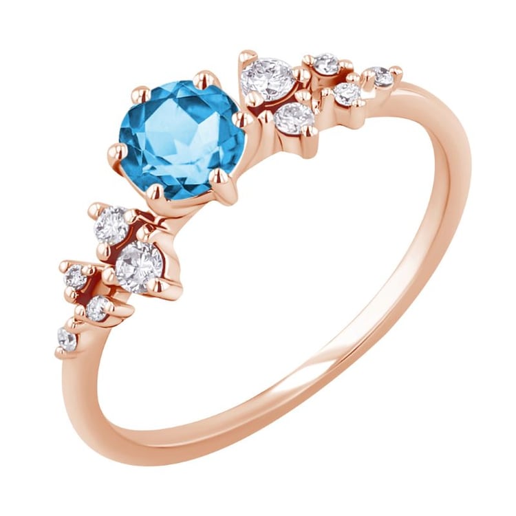 Zásnubný prsteň so švajčiarskym topazom a diamantmi Olha 151014