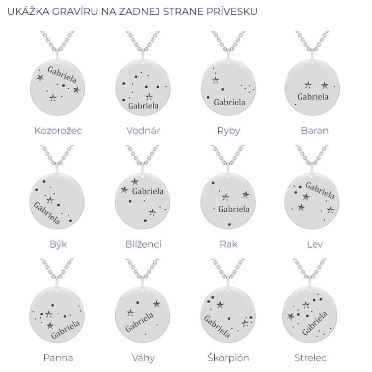 Strieborný prívesok so súhvezdím a diamantom Meri 114604