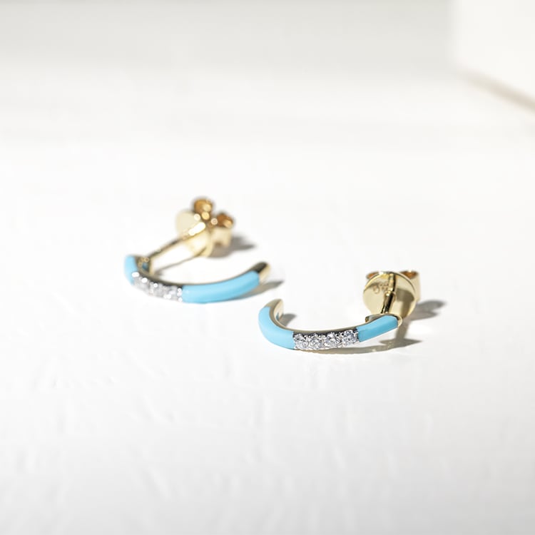 Modré keramické náušnice s diamantmi Galla 127599