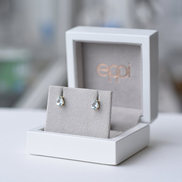 Akvamarínové zlaté náušnice 61859