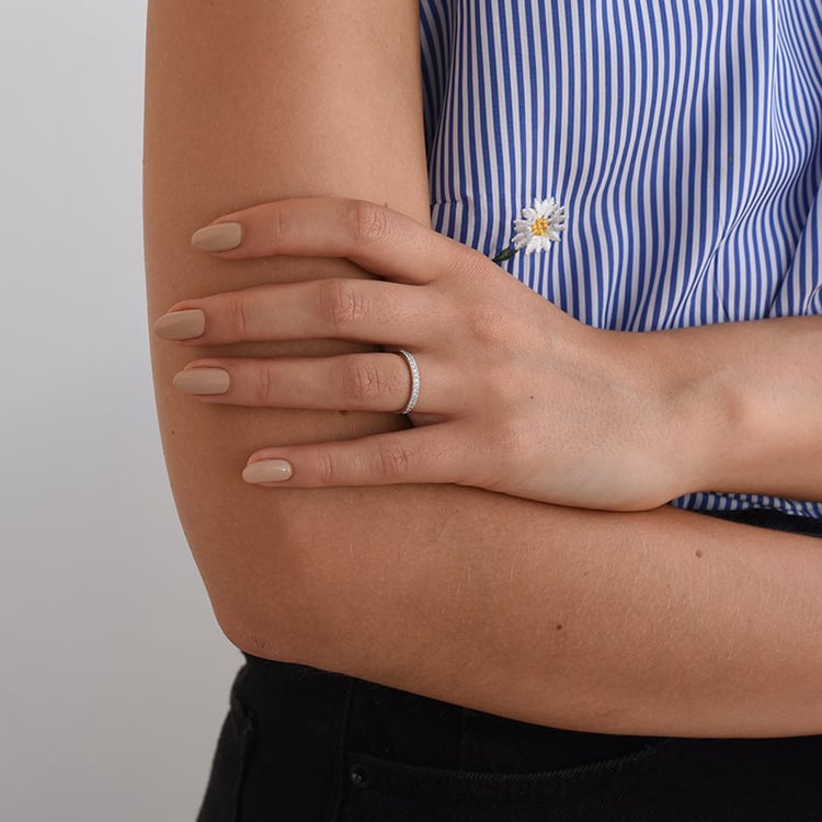 Eternity prsteň s lab-grown diamantmi a pánsky komfortný prsteň Uriel 133574