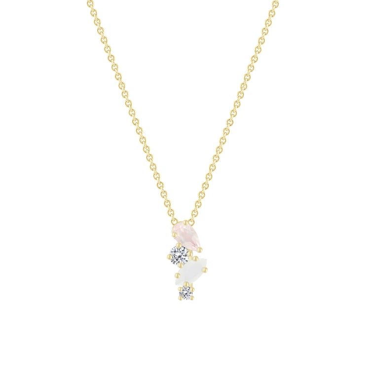 Strieborný prívesok s mesačným kameňom, ruženínom a topásmi Telma 131906