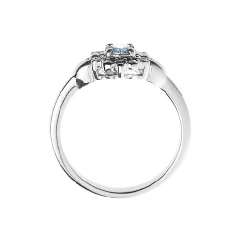 Zlatý zásnubný prsteň s akvamarínom a diamantmi Earthia