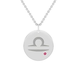 Zlatý prívesok so znamením a turmalínom Váhy