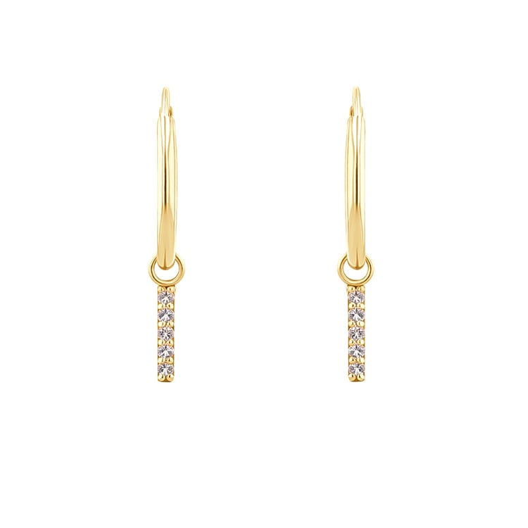 Zlaté visiace náušnice s bielymi topásmi Christy 123950