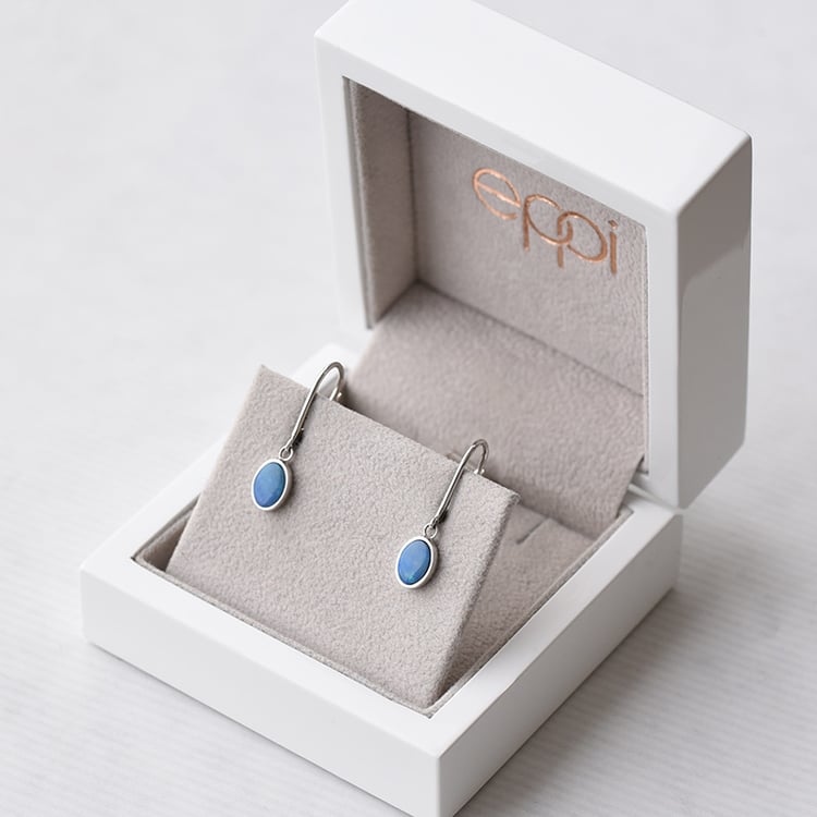 Náušnice s modrymi opálmi 72098