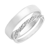 Prepletený eternity prsteň s diamantmi a pánsky komfortný prsteň Joanne