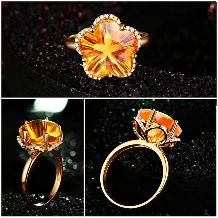 Citrínový prsteň zo zlata Katiesa 9965