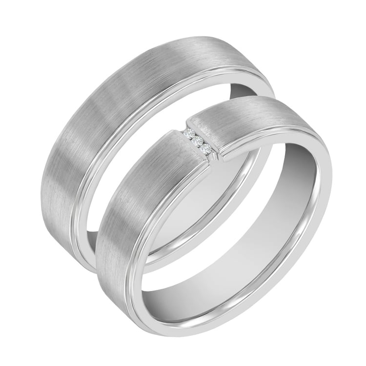 Zlaté svadobné prstene s diamantmi Aili