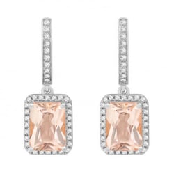 Morganitové náušnice zo zlata s diamantmi Clarita