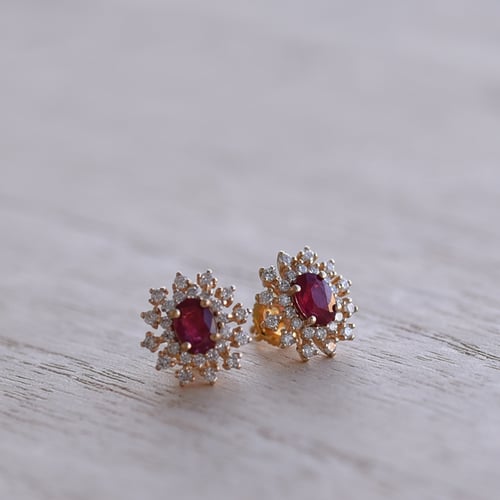 Rubínové náušnice s diamantmi Marissa