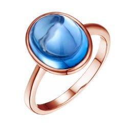 Modrý topás v zlatom prsteni Samanta