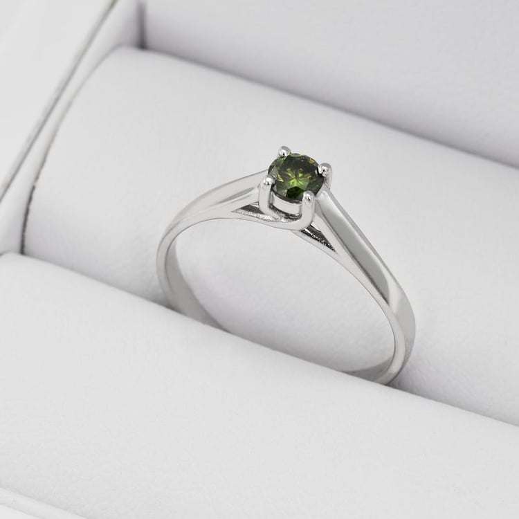 Prsteň so zeleným diamantom Karni 10633