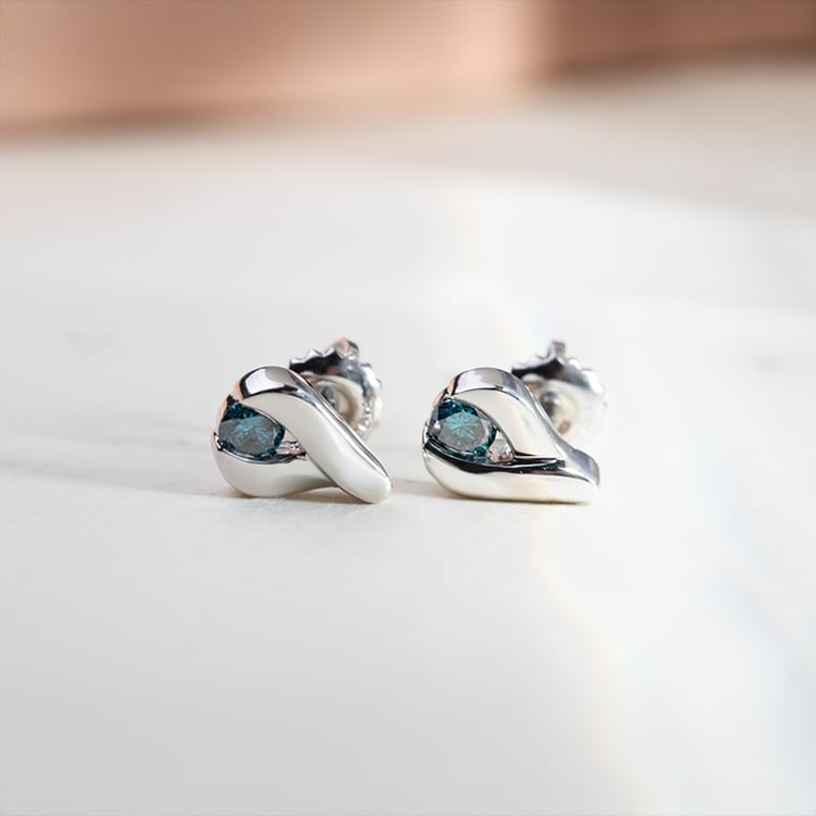 Jemné náušnice s modrými diamantmi Kaylie 152086