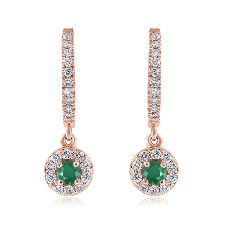 Očarujúce strieborné náušnice so smaragdmi a lab-grown diamantmi Donna 169423