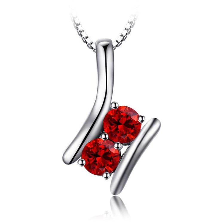 Strieborný náhrdelník s granátmi Reliax
