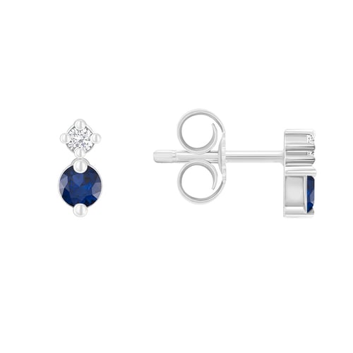 Minimalistické náušnice so zafírmi a diamantmi Coroba