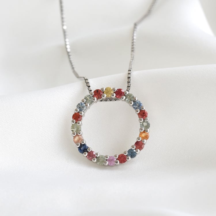 Prívesok so zafírmi zo striebra 79155