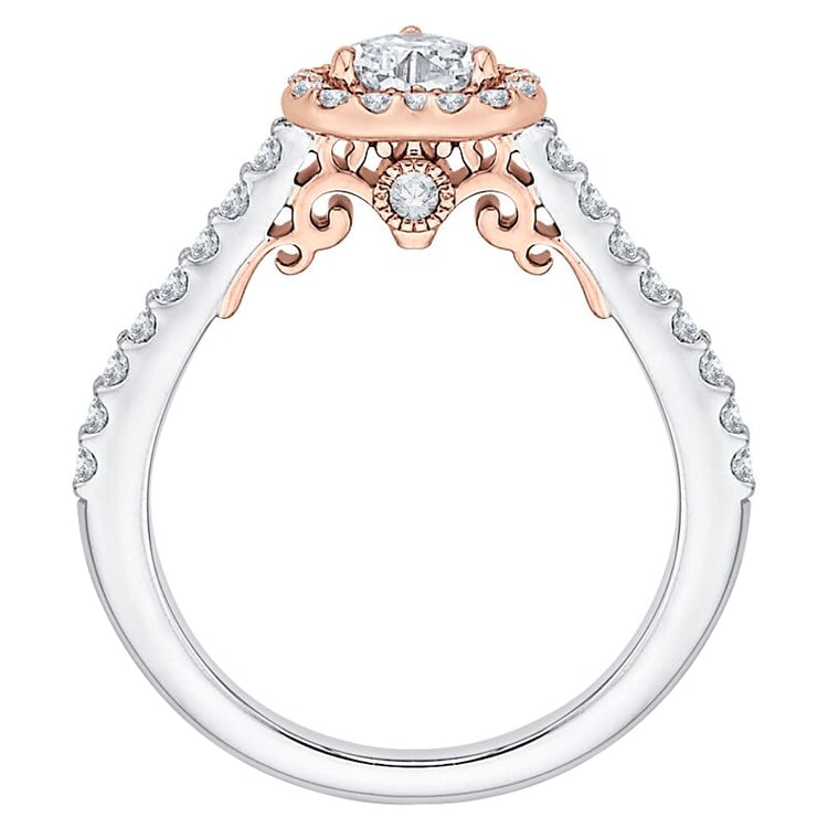 Zlatý zásnubný prsteň s diamantom v tvare srdca 60917