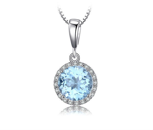 Strieborný prívesok s topásom a zirkónmi Nessie