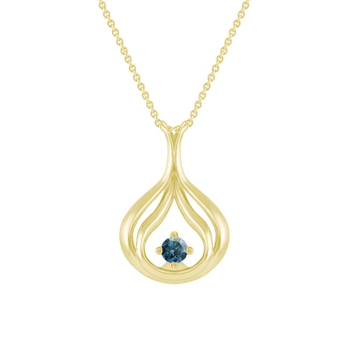 Elegantný zlatý prívesok s modrým diamantom Havannah