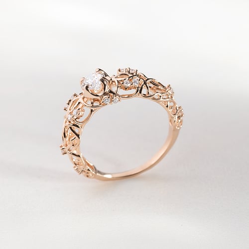Vintage zásnubný prsteň s lab-grown diamantmi Chantal