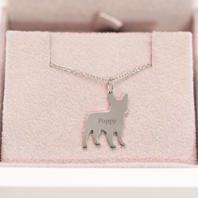 Strieborný prívesok v tvare psa s gravírom French Bulldog 98934
