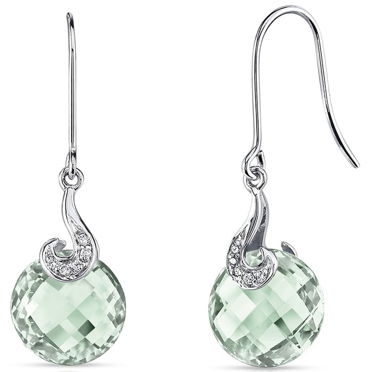 Zlaté náušnice s ametystmi a diamantmi Katya