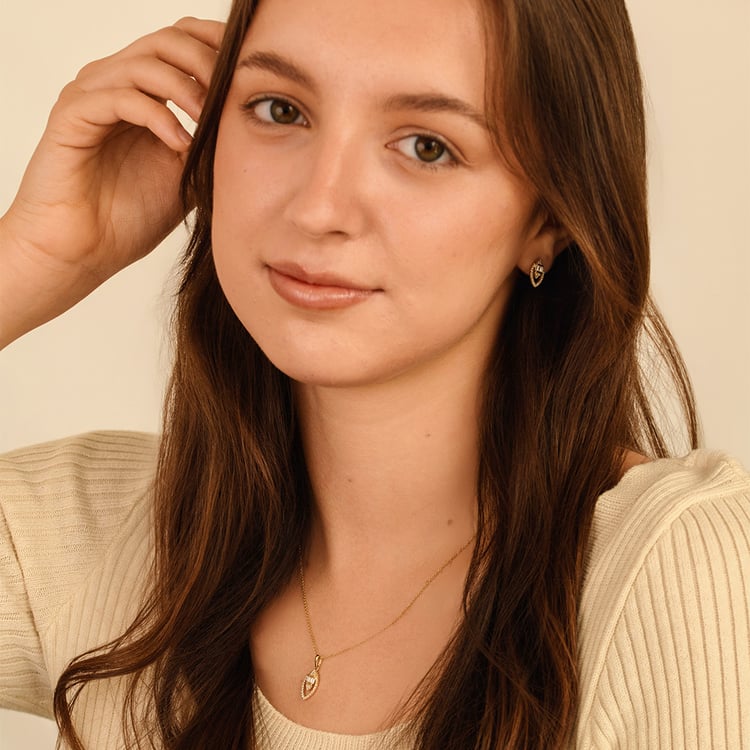 Strieborný prívesok mandľového tvaru s lab-grown diamantmi Einar 161841