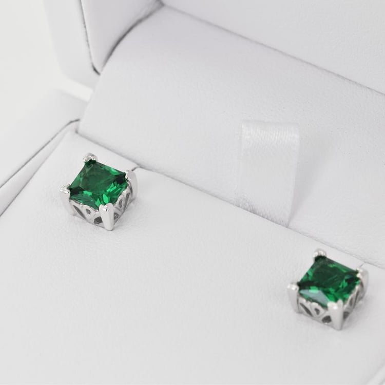 Náušnice s princess smaragdmi 22865