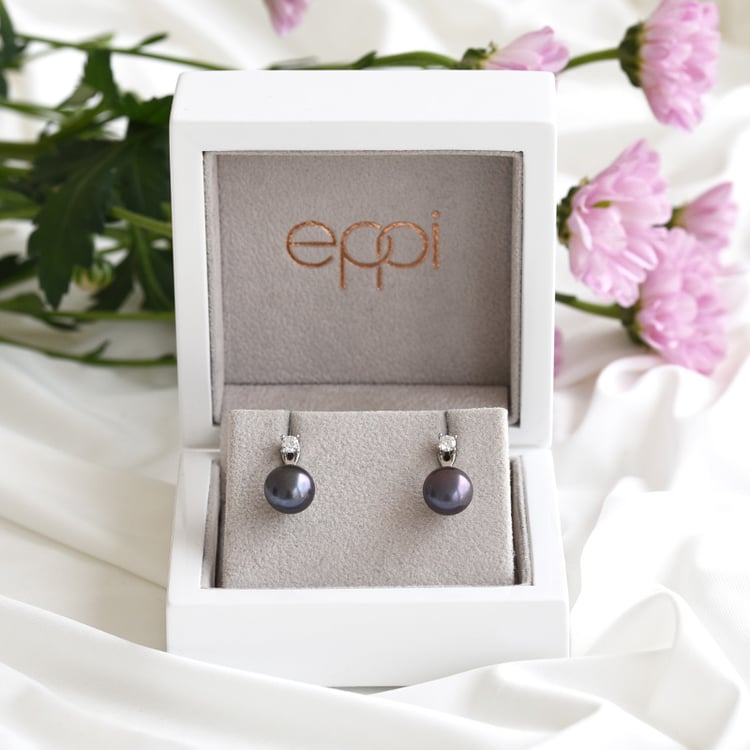 Náušnice 2v1 s perlami a zirkóny 83550