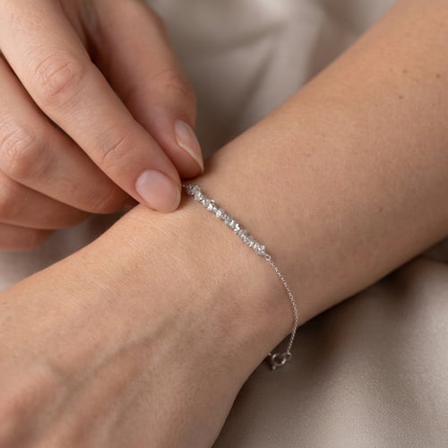 Zlatý náramok s ružovými nebrúsenými diamantmi Elanie