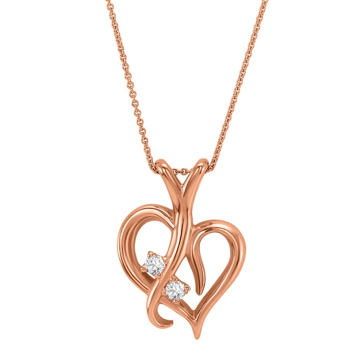 Zlaté srdce s diamantmi v náhrdelníku 11740