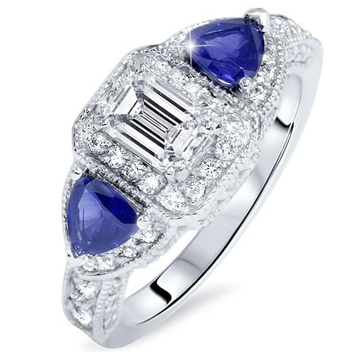 Prsteň so zafírmi a diamantmi Cobie