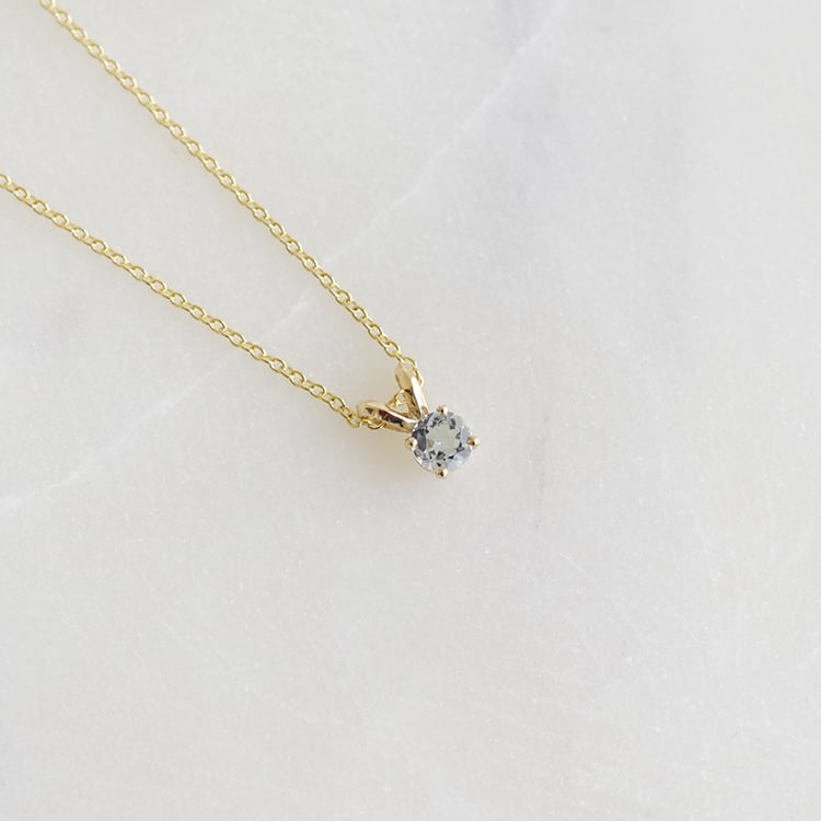 Solitaire prívesok s akvamarínom 93804