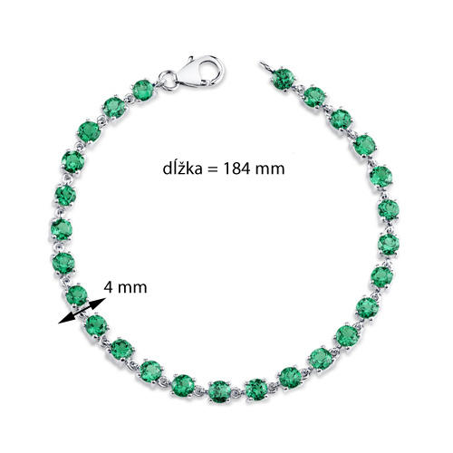 Smaragdový náramok zo striebra Dorothy 5461