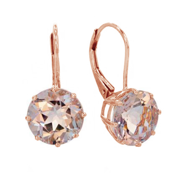 Náušnice z ružového zlata s morganitmi
