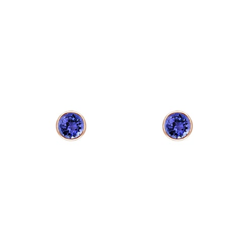 Minimalistické bezel náušnice s tanzanitmi Viosa
